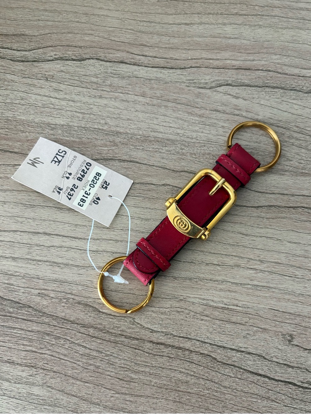 Vintage Gucci Red & Gold Rare leather Keychain NWT